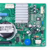 LG Single-door inverter refrigerator PCB partial shot showing IC chips and resistors