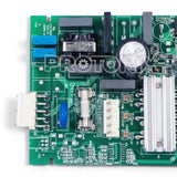 Close-up view of Godrej inverter refrigerator PCB (model-specific) capacitors and relay section