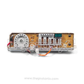 Front view of Samsung inverter front-load PCB (4-digit display) highlighting connectors and display