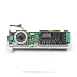 LG front-load inverter washing machine PCB close-up highlighting 2-digit display and IC board