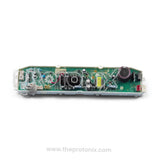 Back profile of LG inverter top-load 11-button PCB displaying solder joints and green board build