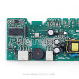Close-up of PCB for Godrej double-door refrigerator of transformer and capacitor section
