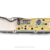 LG inverter top-load 5-button PCB with colored wires and LG logo