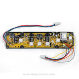 Front profile of Videocon top-load 6-button PCB (1200056638) showing colored wires