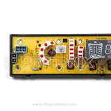 Half close-up of Lloyd and Onida top-load 7-button PCB (Half-Curve Type) used in washing machines