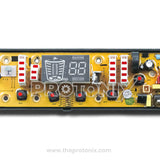 Close up view of Lloyd and Onida top-load 7-button PCB (Half-Curve Type) control board