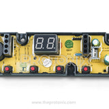 Top angle view of Lloyd top-load washing machine PCB (7-Button)
