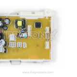 Side view of Whirlpool top-load washing machine PCB (W11593500) electronic control part of machine