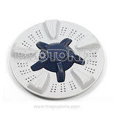 Front view of Samsung top-load 6kg washing machine pulsator with blue cap and white plate