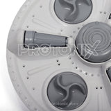 Close-up of LG 6kg washing machine pulsator plate with roller