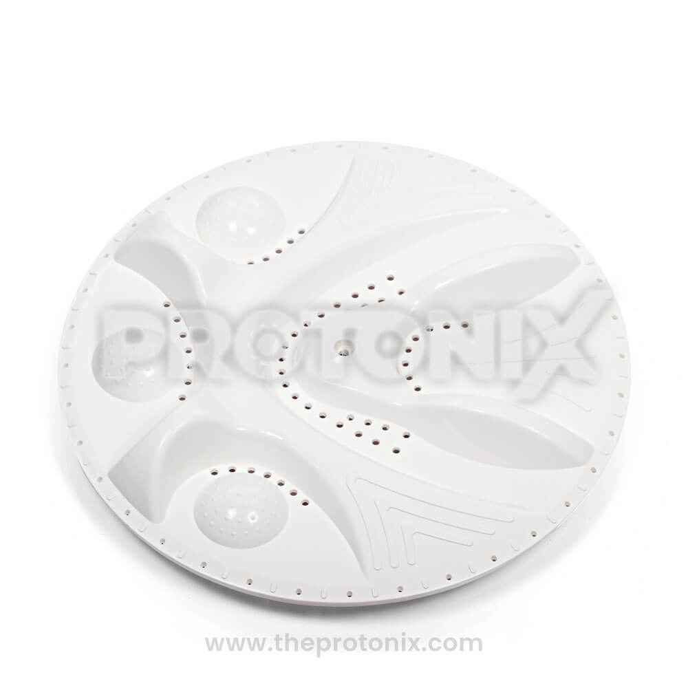 Front view of Godrej semi-automatic washing machine V-pulsator in white color