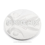 Front view of Godrej semi-automatic washing machine V-pulsator in white color