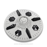 Front view of Whirlpool 9kg top-load washing machine pulsator with black & white color