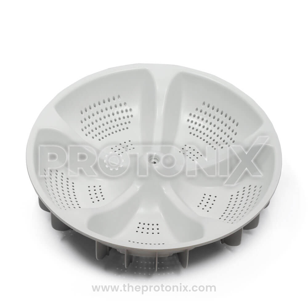 Front view of Onida washing machine big pulsator with tiny holes