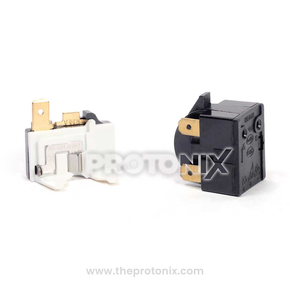 Angled view of 4-pin relay and OLP for refrigerator