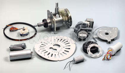 Collection of spare parts used in washing machines