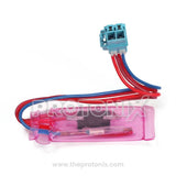 A pink 4-wire bimetal with a blue connector for LG refrigerators.