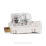 Side view of 4-pin defrost timer with visible electrical components.