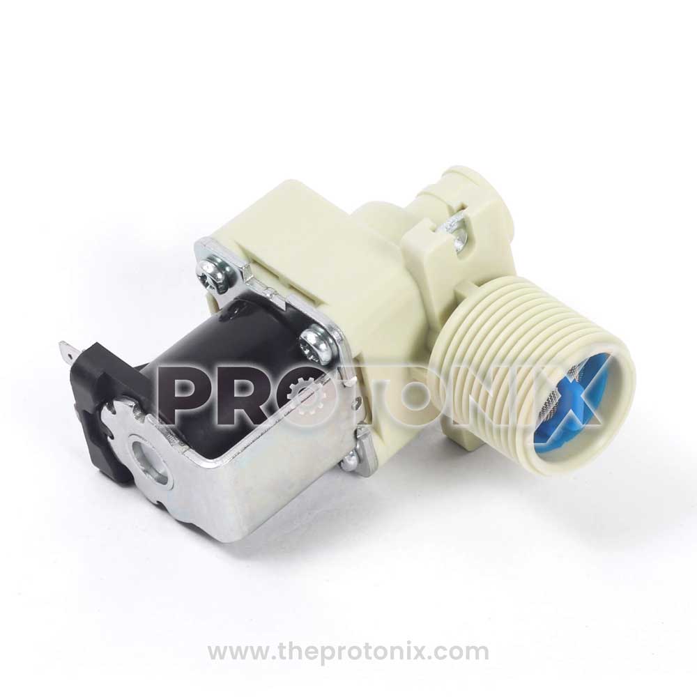 A beige-colored LG top-load water inlet valve for a washing machine.