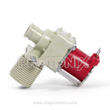 LG Top-Load Washing Machine DC Water Inlet Valve in red and white colors, with electrical connectors.