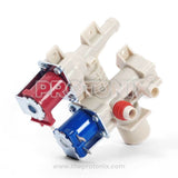 Top-load dual inlet valve for LG washing machine, with connectors.