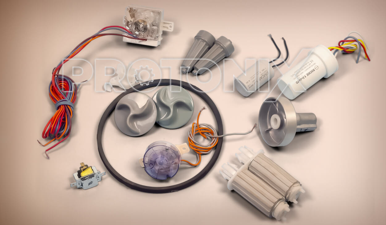 Collection of spare parts for semi-automatic washing machines