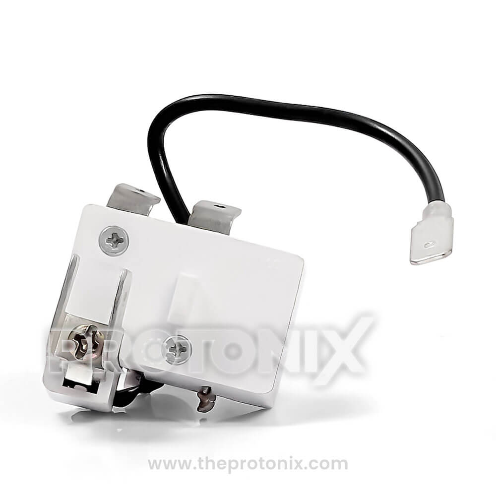 Back profile of relay for deep freezer with flat metal terminal end (white color)