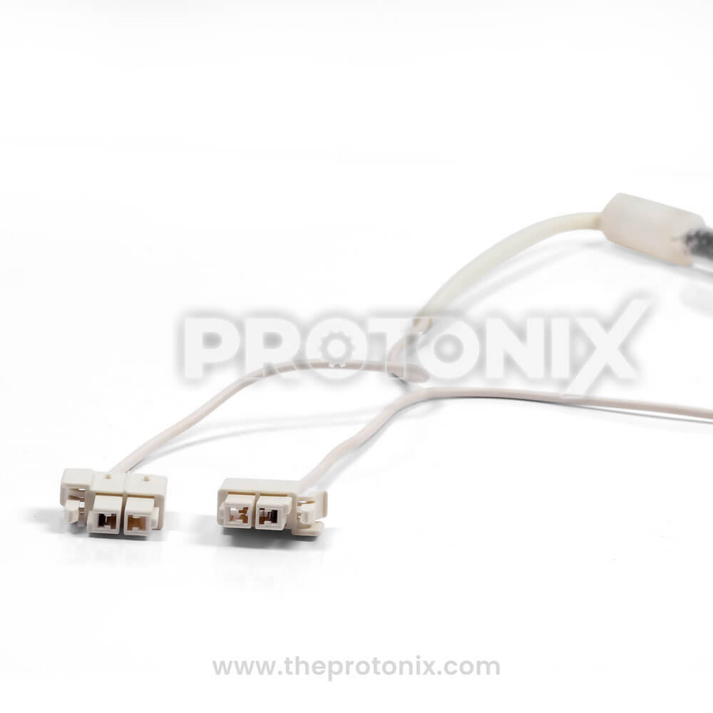 Close up of plug ends for 12 Inch defrost heater element used in refrigerator