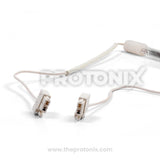 Close up view of 13 Inch defrost heater element connectors for refrigerator