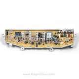 Front view of Samsung top-load 6-button PCB DC92-00163C showing button panel and connector ports