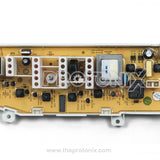 Middle close-up of Samsung top-load 6-button PCB DC92-00163C showing yellow board