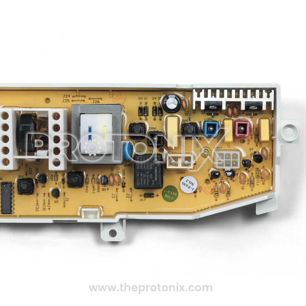 Samsung top-load 6-button PCB DC92-00163C used for washing machine control and operation