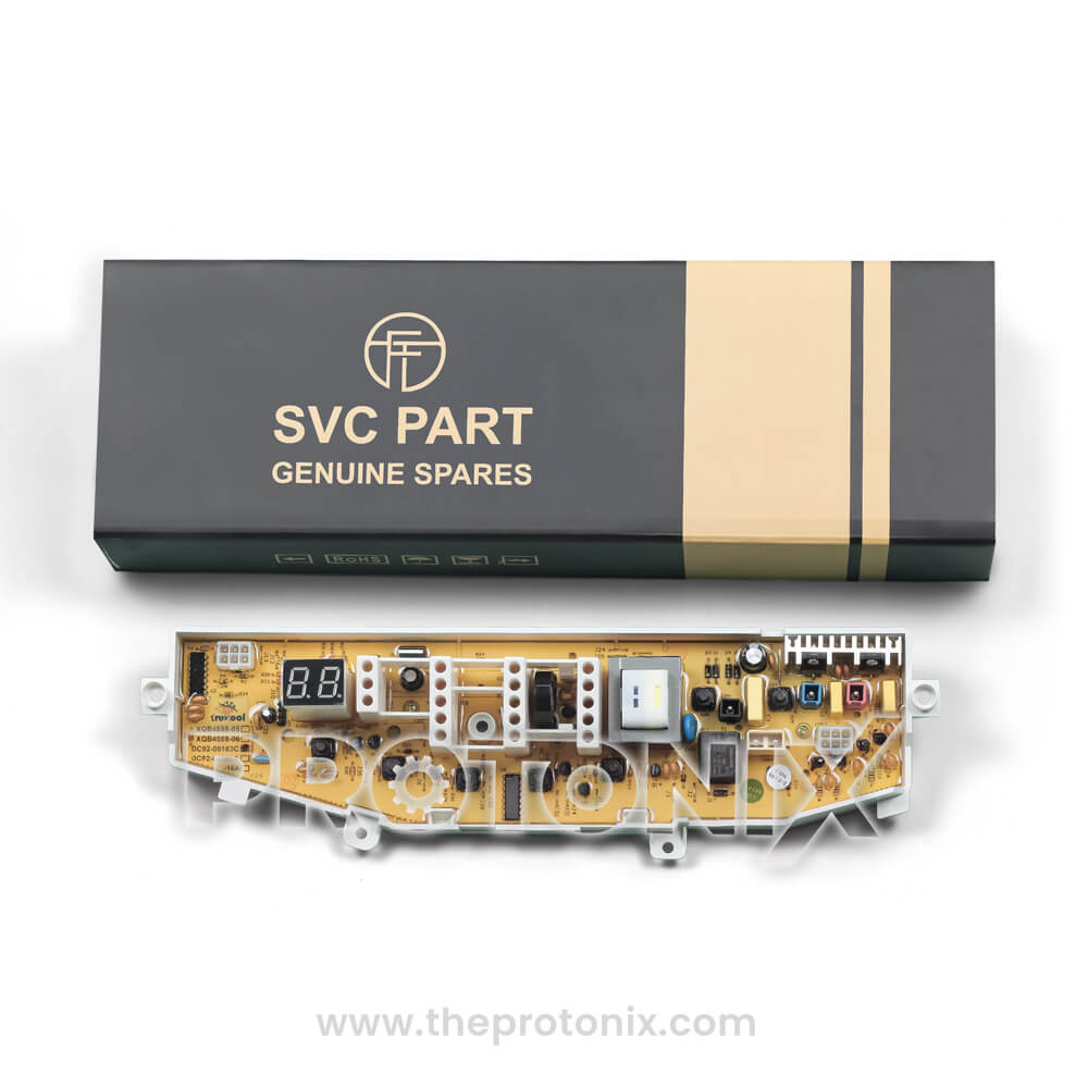 Samsung top-load 6-button PCB DC92-00163C with strong protective box for safe transport and shipping