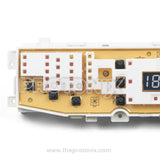 Side profile of Samsung top-load 13-button PCB DC92-00751B showing component structure
