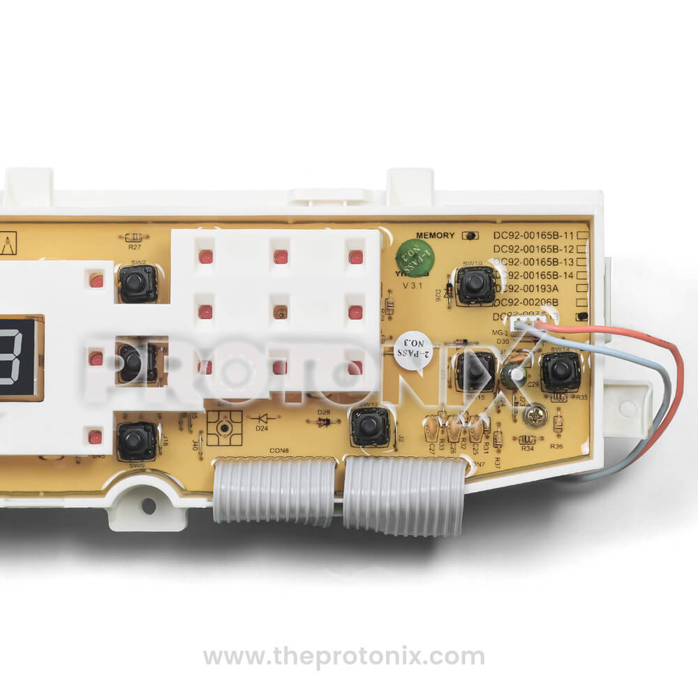 Samsung top-load 13-button PCB DC92-00751B designed for washing machine control and operation