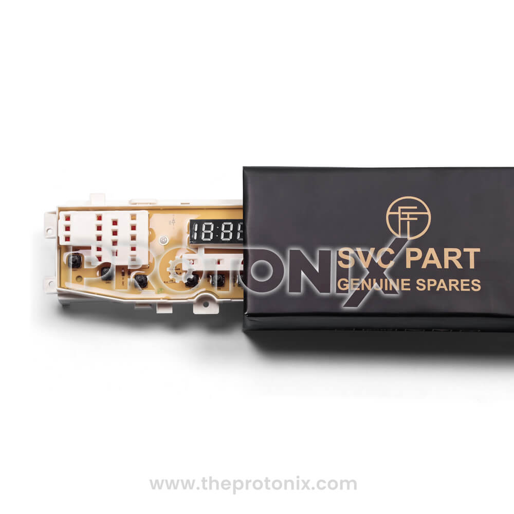 Samsung top-load 11-button PCB DC92-00752A in original packaging box for protection and storage