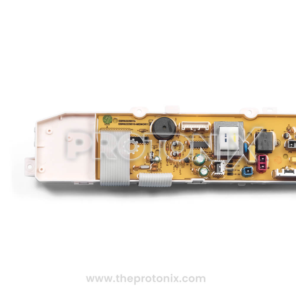 Half close-up of LG top-load 8-button PCB EBR62229510