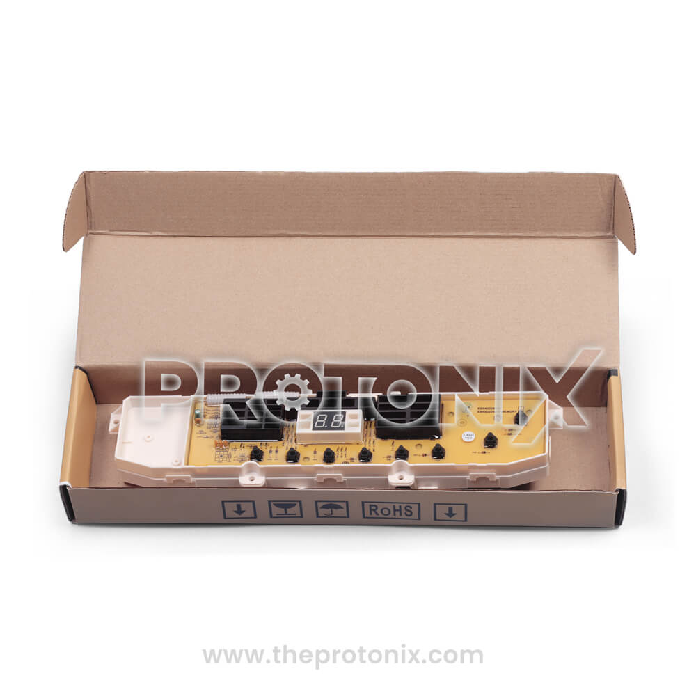 LG top-load 8-button PCB EBR62229510 packed securely in original box for storage
