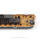 Half close-up of LG top-load 11-button PCB EBR80600403 showing strong build and connector housing