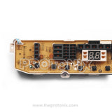 Close-up of LG top-load 10-button PCB (LG801MEMORY) circuit components