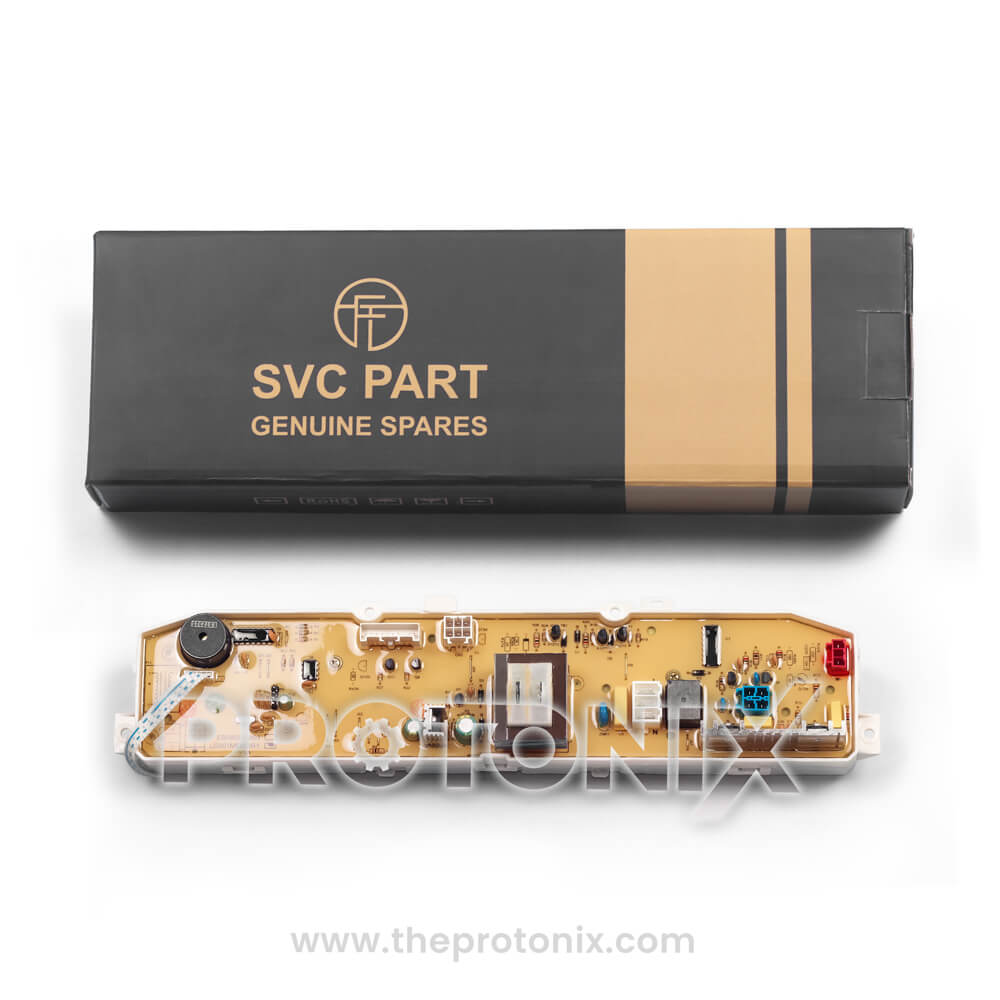 LG top-load 10-button PCB (LG801MEMORY) showing outer box with label