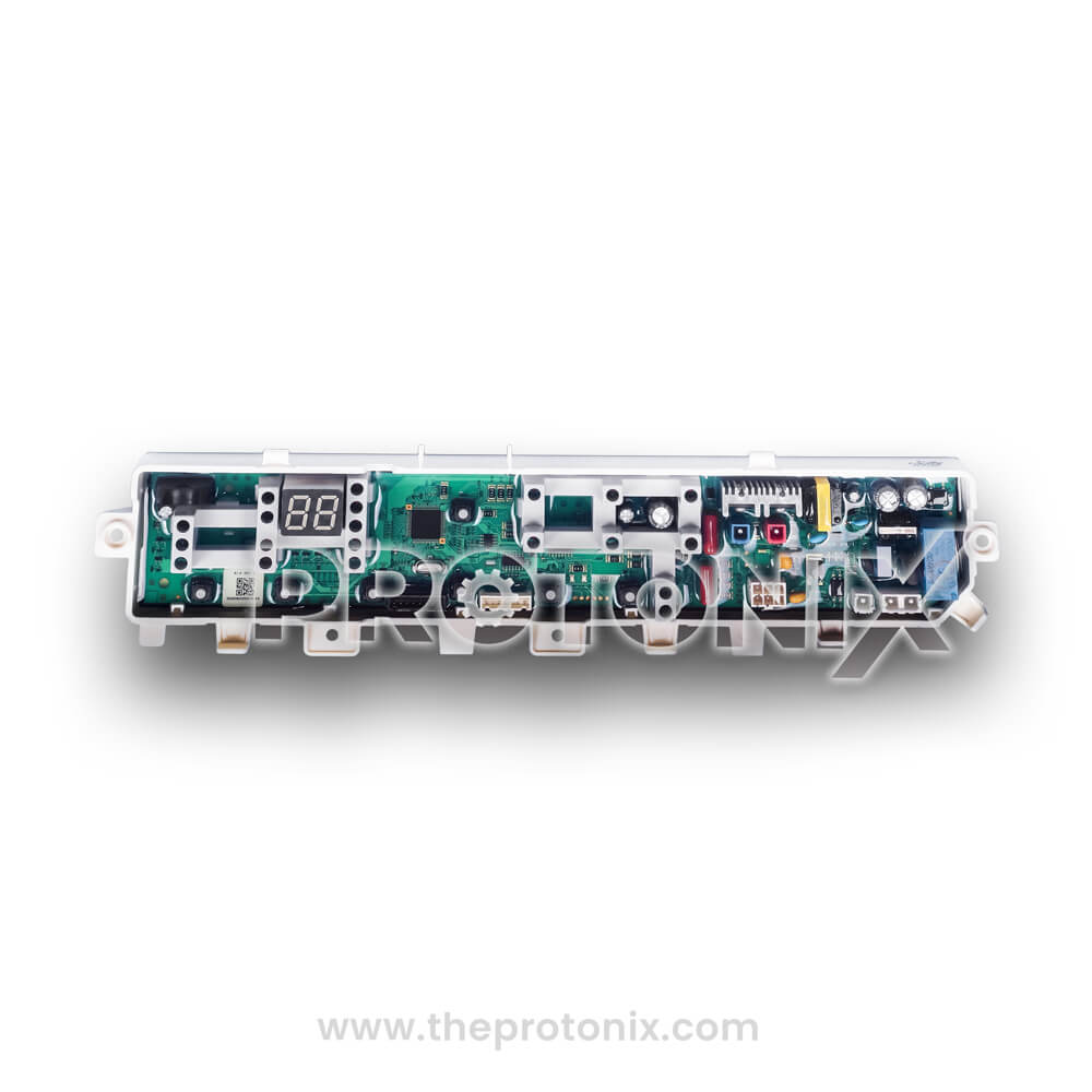 Front view of Samsung top-load 7-button PCB (DC41-00272A) with digital display