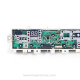 Close-up of Samsung top-load 7-button PCB (DC41-00272A) highlighting buttons