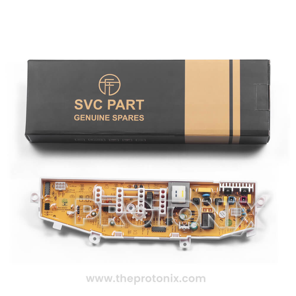 Samsung top-load 4-button PCB (SS389A-MEMORY) with protective box packaging