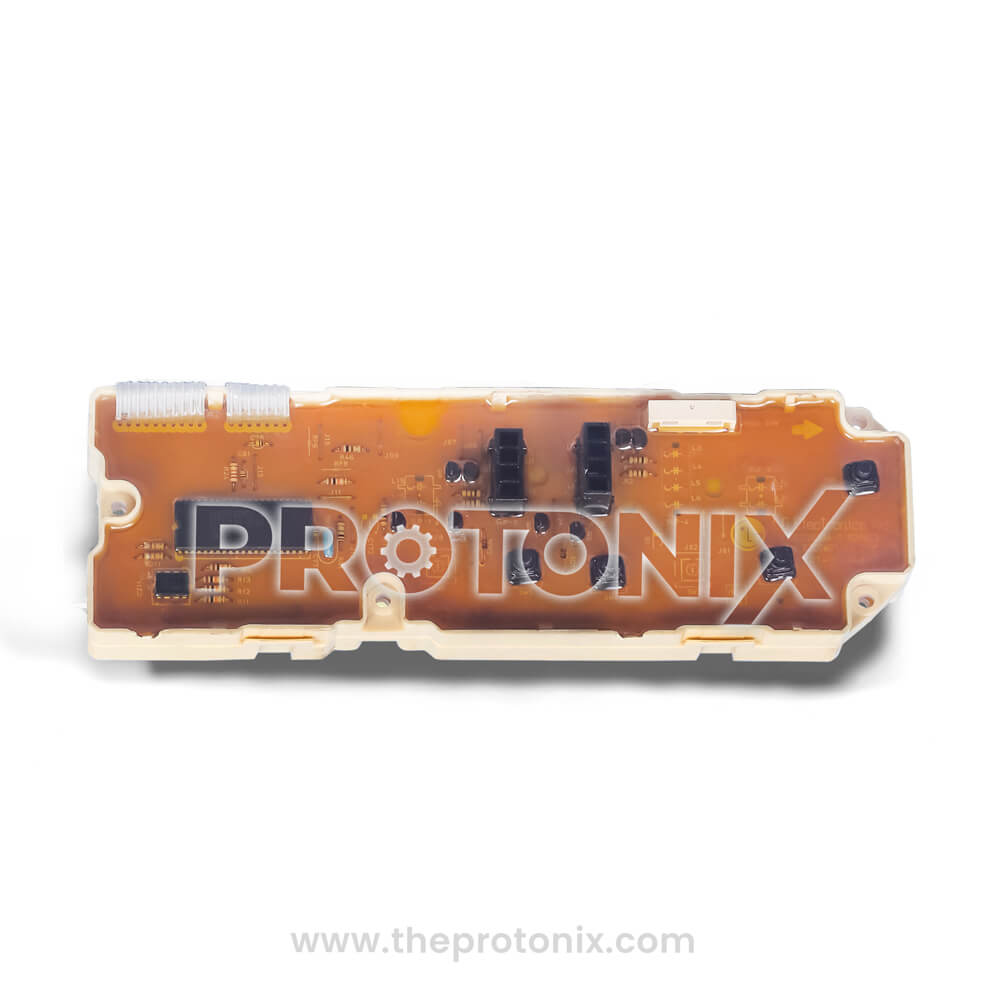 Front view of LG top-load 4-button PCB (EBR30138003) with circuit layout and bottons