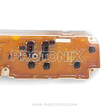 Close-up of LG top-load 4-button PCB (EBR30138003) highlighting connectors and buttons