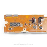 Side angle of LG top-load 4-button PCB (EBR30138003) with connectors