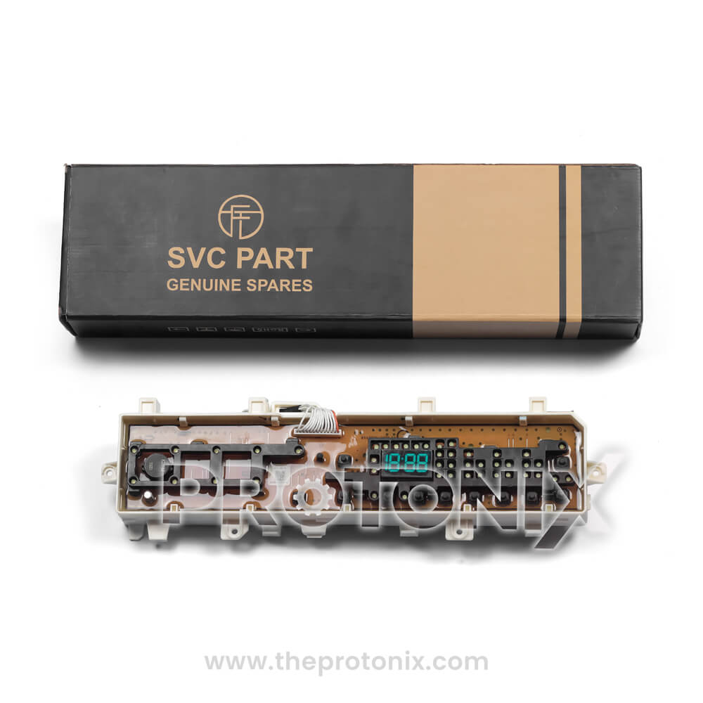 Samsung inverter top-load 11-button PCB with protective box packaging