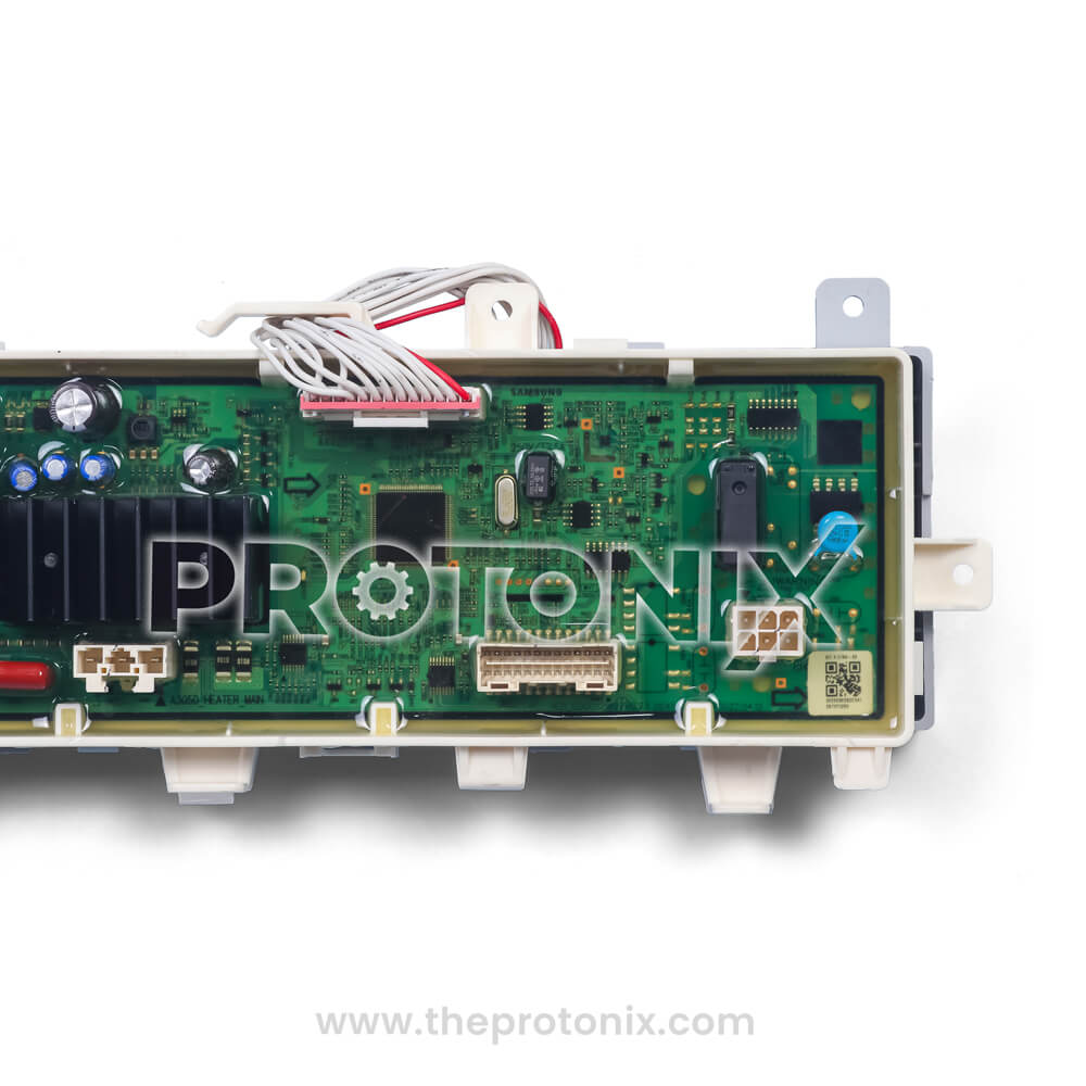 Samsung inverter top-load PCB showing white wiring connectors 2-relay type-1