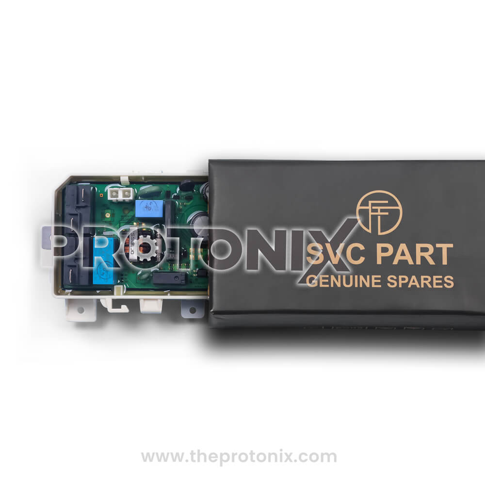 Samsung inverter top-load 12-button PCB (2-relay type-1) inside box for safe handling and storage